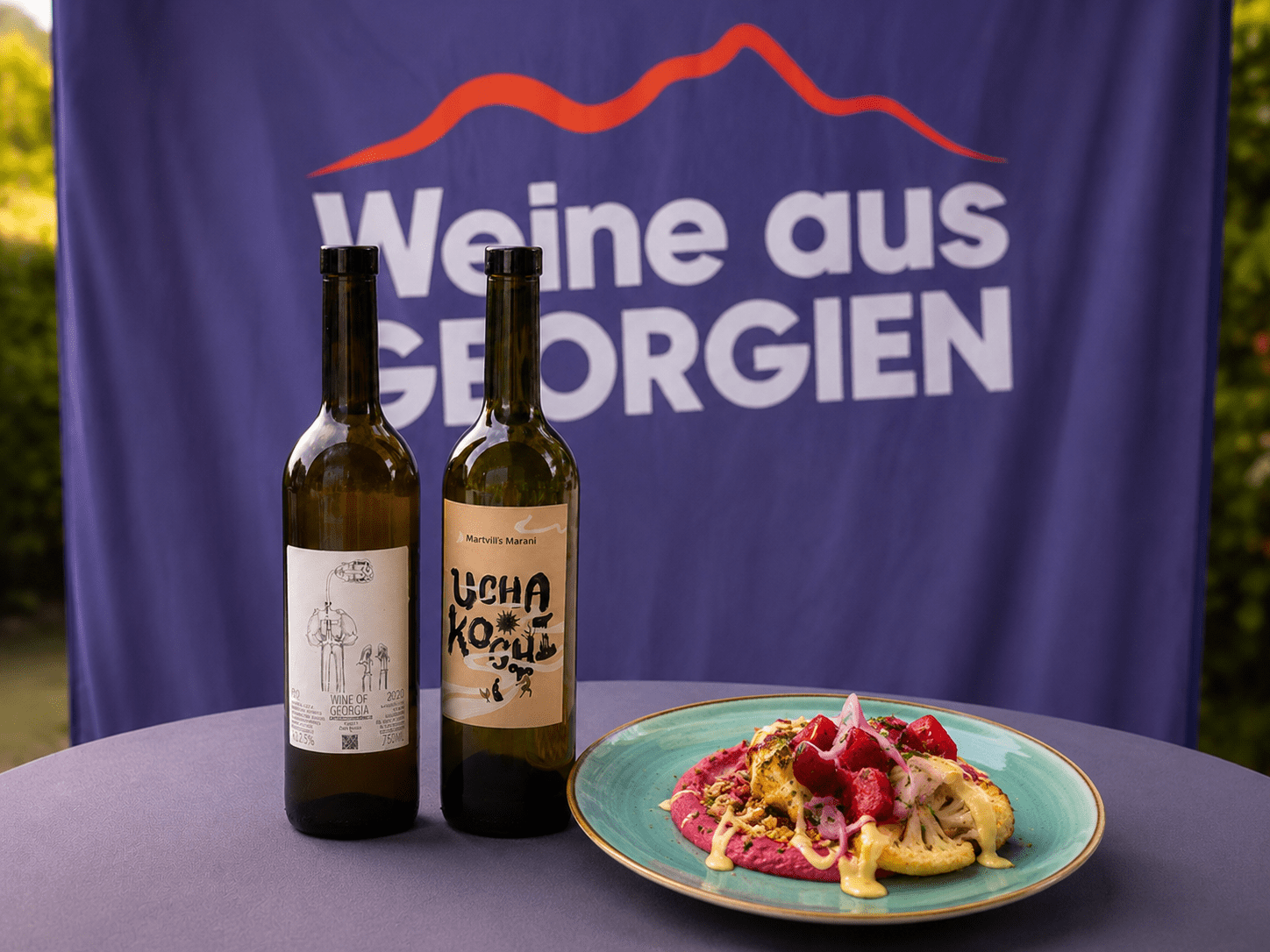 Gerosteter Blumenkohl mit Weine aus Georgien